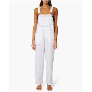 WeWoreWhat White Linen Overalls